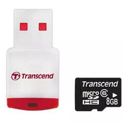 Карта памяти Transcend 8Gb microSDHC class 10 (TS8GUSDHC10-P3)