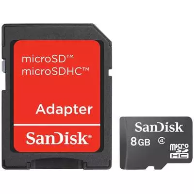 Карта памяти SanDisk 8Gb microSDHC class 4 (SDSDQM-008G-B35A)