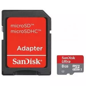 Карта памяти SanDisk 8Gb microSDHC Ultra UHS-I (SDSDQU-008G-U46A)