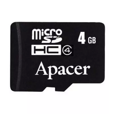 Карта памяти Apacer 4Gb microSDHC class 4 (AP4GMCSH4-RA)