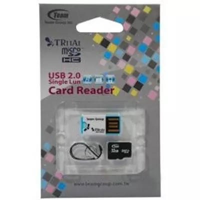 Карта памяти Team 32Gb microSDHC class 4 w/reader TR11A1 (TUSDH32GCL405)