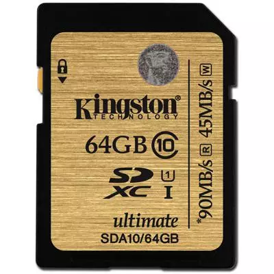 Карта памяти Kingston 64Gb Ultimate SDXC class 10 UHS-I (SDA10/64GB)