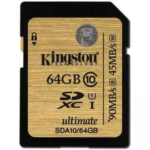 Карта памяти Kingston 64Gb Ultimate SDXC class 10 UHS-I (SDA10/64GB)