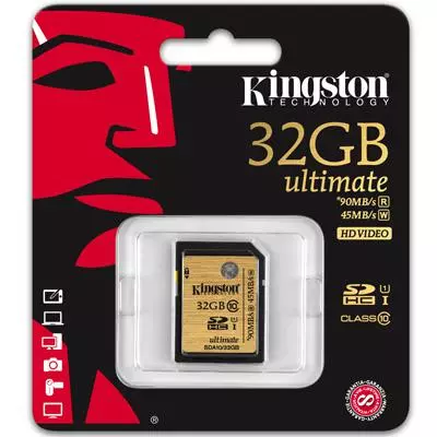 Карта памяти Kingston 32Gb Ultimate SDHC class 10 UHS-I (SDA10/32GB) - 1