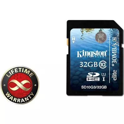 Карта памяти Kingston 32Gb SDHC class 10 UHS-I Elite Generation 3 (SD10G3/32GB)