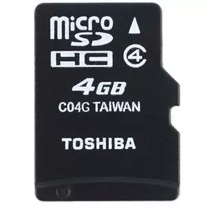 Карта памяти Toshiba 4Gb microSDHC class 4 (SD-C04GJ(BL5A)