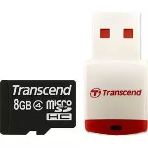 Карта памяти Transcend 8Gb microSDHC class 4 (TS8GUSDHC4-P3)