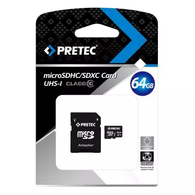 Карта памяти Pretec 64Gb microSDXC UHS-I (STSX64G-SA) - 1 Карта памяти Pretec 64Gb microSDXC UHS-I (STSX64G-SA) - 1