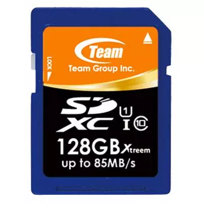 Карта памяти Team 128Gb SDXC UHS-I class 10 (TSDXC128GU8501)