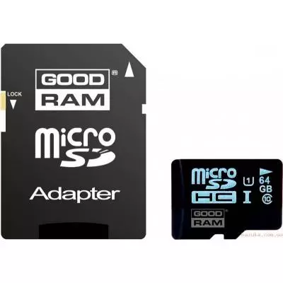 Карта памяти Goodram 64Gb microSDXC class 10 (SDU64GXCUHS1AGRR10)
