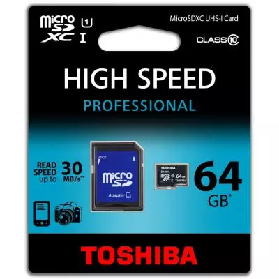Карта памяти Toshiba 64Gb microSDXC class 10 (SD-C064UHS1(BL5A) - 1 Карта памяти Toshiba 64Gb microSDXC class 10 (SD-C064UHS1(BL5A) - 1