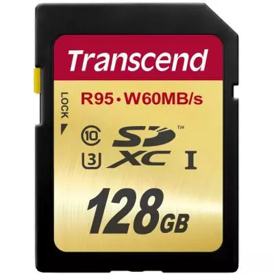 Карта памяти Transcend 128Gb SDXC class 10 UHS-I U3 (TS128GSDU3)