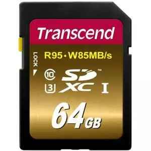 Карта памяти Transcend 64GB SDXC class 10 UHS-I U3 (TS64GSDU3X)