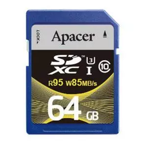 Карта памяти Apacer 64GB SDHC UHS-I 95/85 U3 Class10 (AP64GSDXC10U4-R)