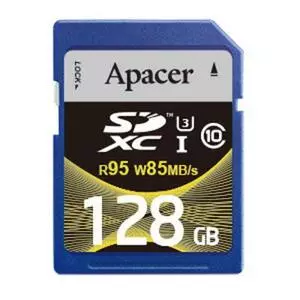 Карта памяти Apacer 128GB SDHX UHS-I 95/85 U3 Class10 (AP128GSDXC10U4-R)