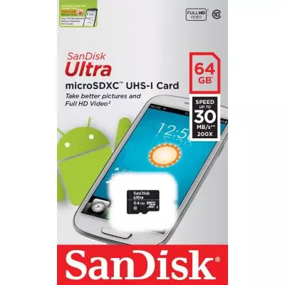 Карта памяти SanDisk 64GB microSDXC Class 10 UHS-I (SDSDQL-064G-G35) - 1 Карта памяти SanDisk 64GB microSDXC Class 10 UHS-I (SDSDQL-064G-G35) - 1
