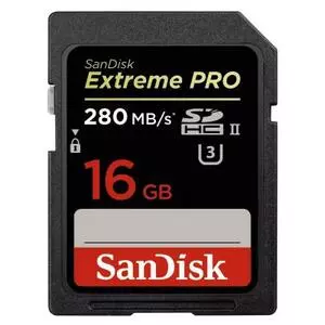 Карта памяти SanDisk 16GB SDHC ExtremePro 4K Class 10 UHS-II (SDSDXPB-016G-G46)