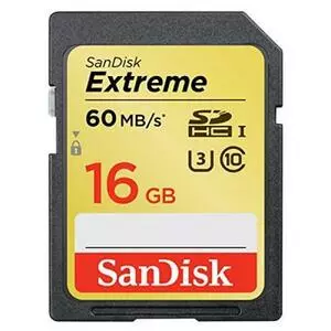 Карта памяти SanDisk 16GB SDHC Extreme Class 10 UHS-I U3 (SDSDXN-016G-G46)