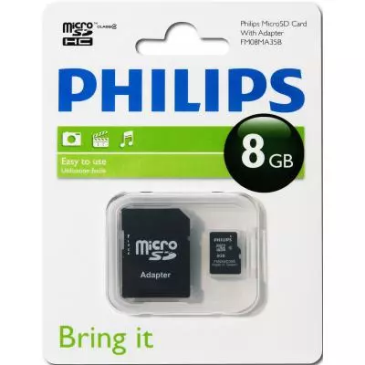 Карта памяти Philips 8GB microSDHC class 4 (FM08MA35B/97)