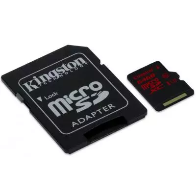 Карта памяти Kingston 64GB microSDXC Class 10 UHS-I U3 (SDCA3/64GB) - 1 Карта памяти Kingston 64GB microSDXC Class 10 UHS-I U3 (SDCA3/64GB) - 1