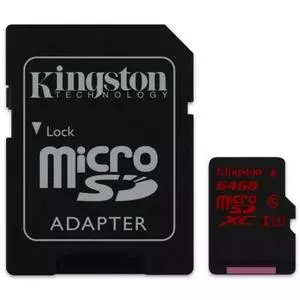 Карта памяти Kingston 64GB microSDXC Class 10 UHS-I U3 (SDCA3/64GB)