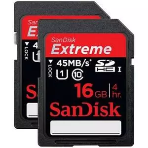 Карта памяти SanDisk 16GB SDHC Extreme Twin pack Class 10 UHS (SDSDX2-016G-X46)