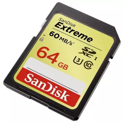 Карта памяти SanDisk 64Gb SDXC Class10 UHS-I U3 Extreme (SDSDXN-064G-G46) - 1