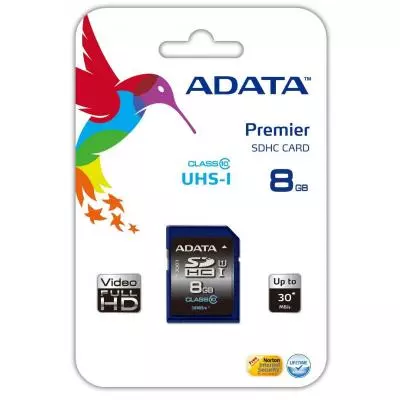 Карта памяти ADATA 8GB SDHC class 10 UHS-1 (ASDH8GUICL10-R) - 1 Карта памяти ADATA 8GB SDHC class 10 UHS-1 (ASDH8GUICL10-R) - 1