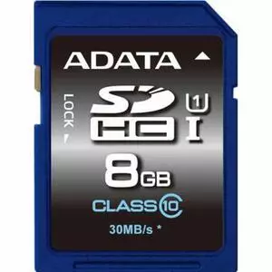 Карта памяти ADATA 8GB SDHC class 10 UHS-1 (ASDH8GUICL10-R)