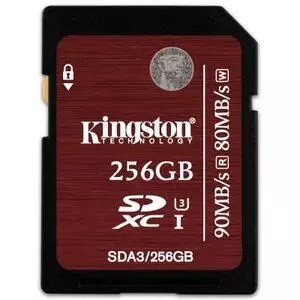 Карта памяти Kingston 256GB SDXC class10 UHS-I U3 (SDA3/256GB)