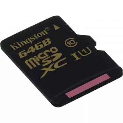 Карта памяти Kingston 64GB microSD Class10 UHS-I U1 (SDCA10/64GBSP) - 1 Карта памяти Kingston 64GB microSD Class10 UHS-I U1 (SDCA10/64GBSP) - 1