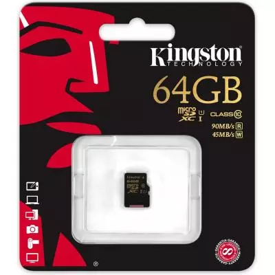 Карта памяти Kingston 64GB microSD Class10 UHS-I U1 (SDCA10/64GBSP) - 2 Карта памяти Kingston 64GB microSD Class10 UHS-I U1 (SDCA10/64GBSP) - 2