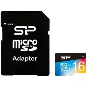 Карта памяти Silicon Power 16GB microSD class10 UHS-I Superior PRO COLOR (SP016GBSTHDU3V20SP)