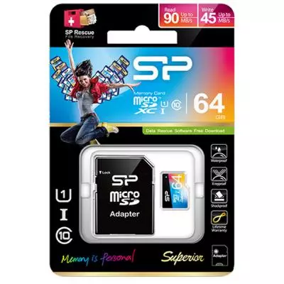Карта памяти Silicon Power 64GB microSD class10 UHS-I Superior COLOR (SP064GBSTXDU1V20SP) - 2 Карта памяти Silicon Power 64GB microSD class10 UHS-I Superior COLOR (SP064GBSTXDU1V20SP) - 2