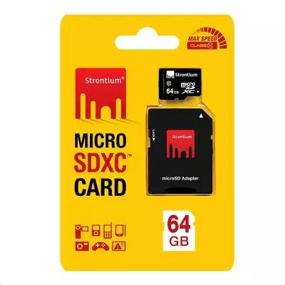 Карта памяти Strontium Flash 64GB microSD class10 UHS-1 (SR64GTFC10A) - 2
