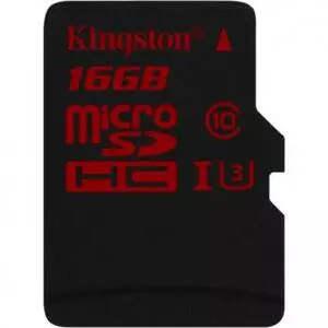 Карта памяти Kingston 16GB microSD class 10 UHS| U3 (SDCA3/16GBSP)