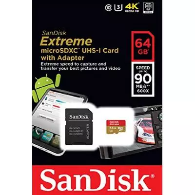 Карта памяти SanDisk 64GB microSDXC Extreme Class 10 UHS-I U3 (SDSQXNE-064G-GN6MA / SDSQXNE-064G-GN6АA) - 4