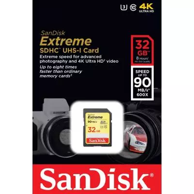 Карта памяти SanDisk 32GB SDHC Extreme Class 10 UHS-I U3 (SDSDXNE-032G-GNCIN) - 1 Карта памяти SanDisk 32GB SDHC Extreme Class 10 UHS-I U3 (SDSDXNE-032G-GNCIN) - 1