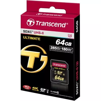Карта памяти Transcend 64GB SDXC Class 10 UHS-II U3 (TS64GSD2U3) - 3 Карта памяти Transcend 64GB SDXC Class 10 UHS-II U3 (TS64GSD2U3) - 3