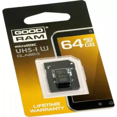Карта памяти Goodram 64GB microSDXC Class 10 UHS-I (M1AA-0640R11) - 1