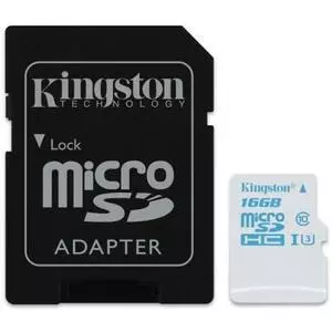 Карта памяти Kingston 16GB microSDHC class 10 UHS-I U3 (SDCAC/16GB)