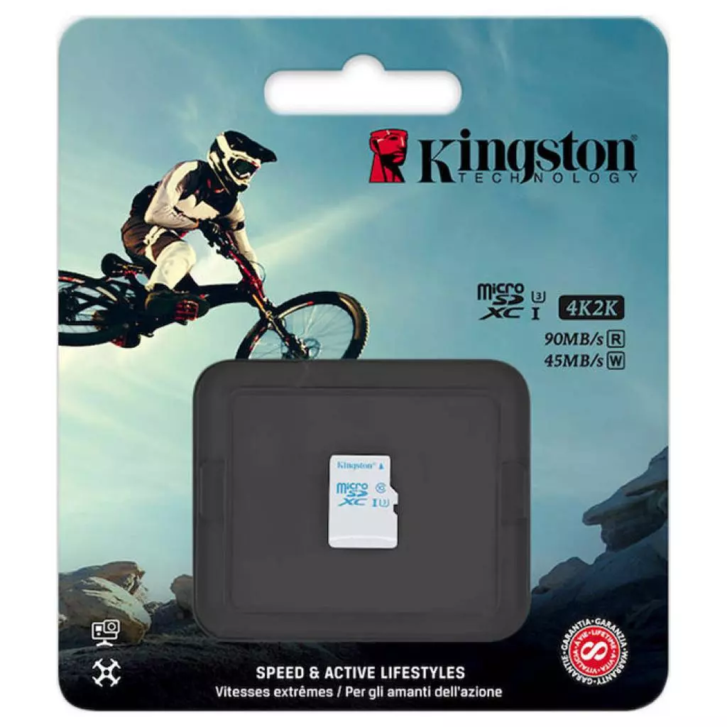 Карта памяти Kingston 64GB microSD class 10 UHS-I U3 (SDCAC/64GBSP) - 1