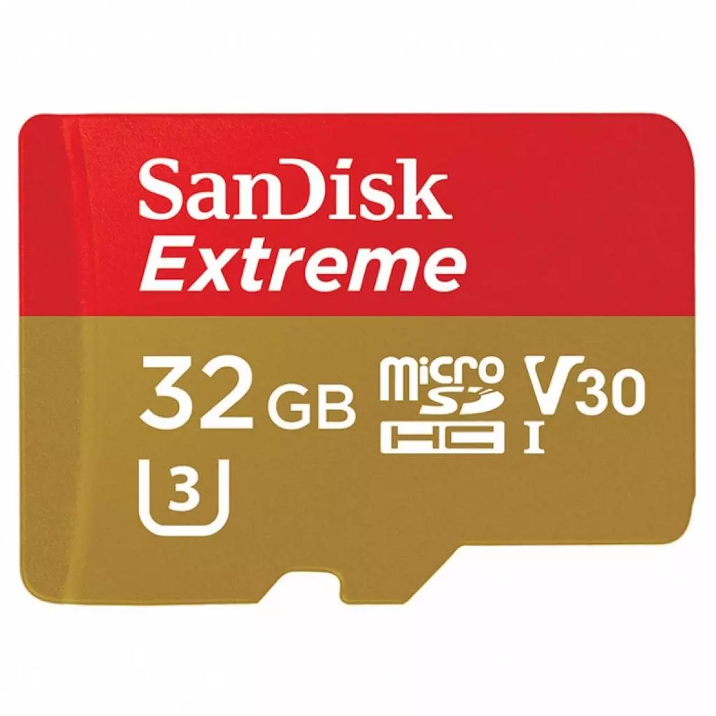 Карта памяти SanDisk 32GB microSD Class10 UHS-I V30 Extreme (SDSQXVF-032G-GN6MA) - 1 Карта памяти SanDisk 32GB microSD Class10 UHS-I V30 Extreme (SDSQXVF-032G-GN6MA) - 1