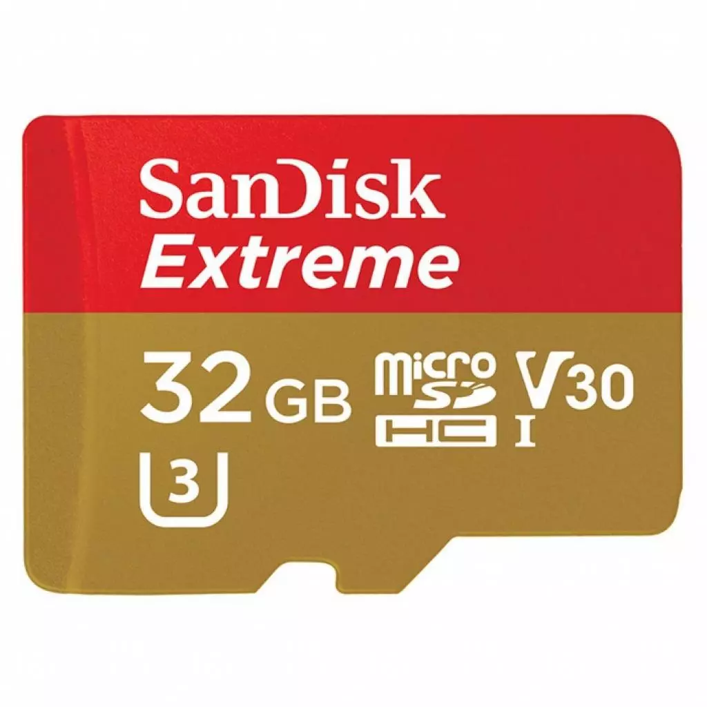 Карта памяти SanDisk 32GB microSD Class10 UHS-I V30 4K Extreme Action (SDSQXVF-032G-GN6AA) - 1 Карта памяти SanDisk 32GB microSD Class10 UHS-I V30 4K Extreme Action (SDSQXVF-032G-GN6AA) - 1