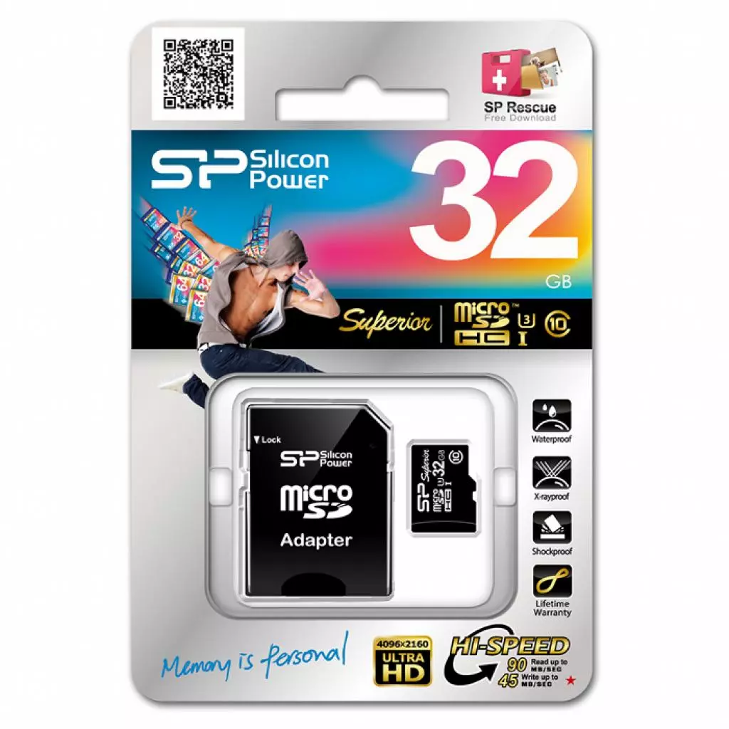 Карта памяти Silicon Power 32GB microSD Class10 UHS-I U3 (SP032GBSTHDU3V10SP) - 2 Карта памяти Silicon Power 32GB microSD Class10 UHS-I U3 (SP032GBSTHDU3V10SP) - 2