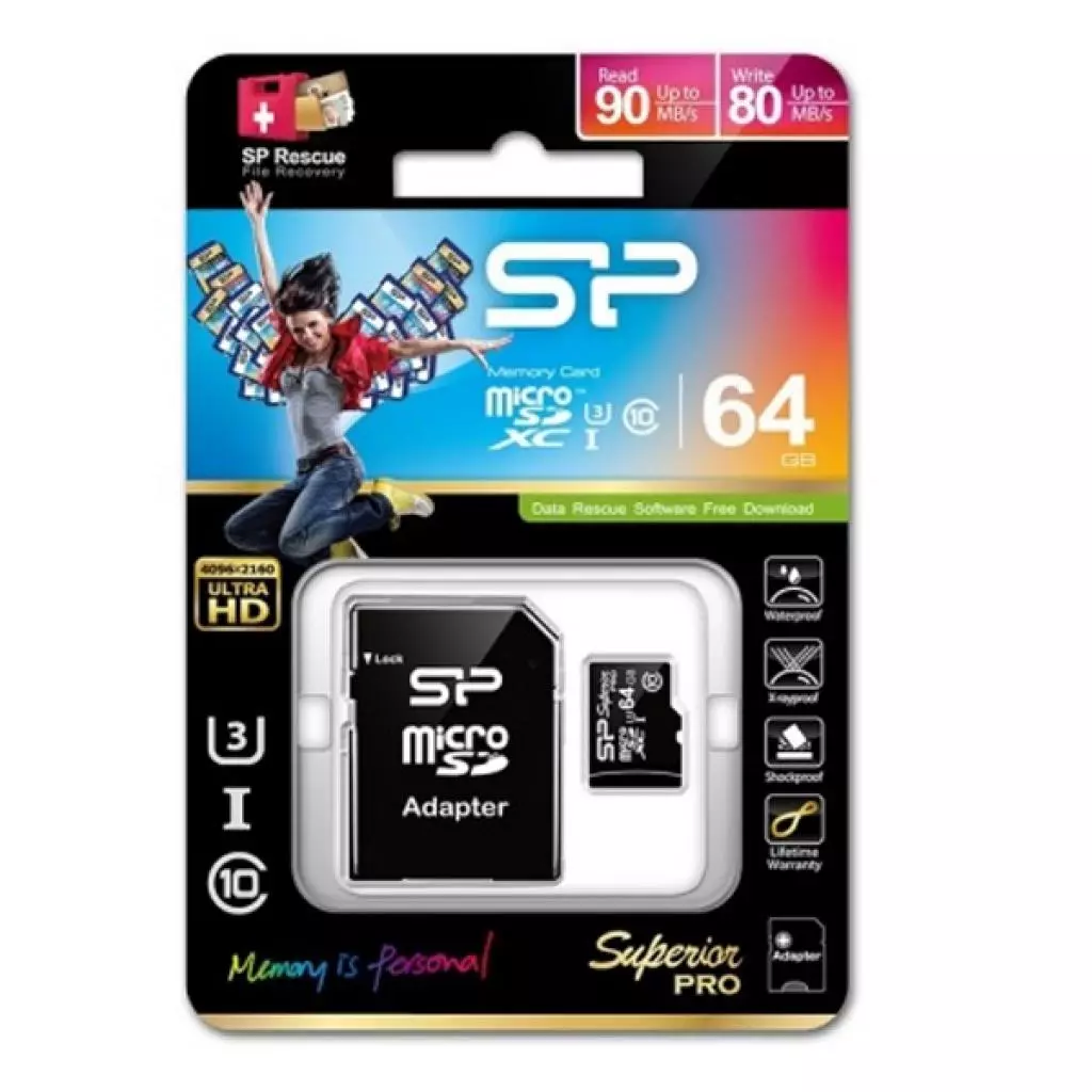 Карта памяти Silicon Power 64GB microSDXC Class10 UHS-I U3 (SP064GBSTXDU3V10SP) - 1 Карта памяти Silicon Power 64GB microSDXC Class10 UHS-I U3 (SP064GBSTXDU3V10SP) - 1