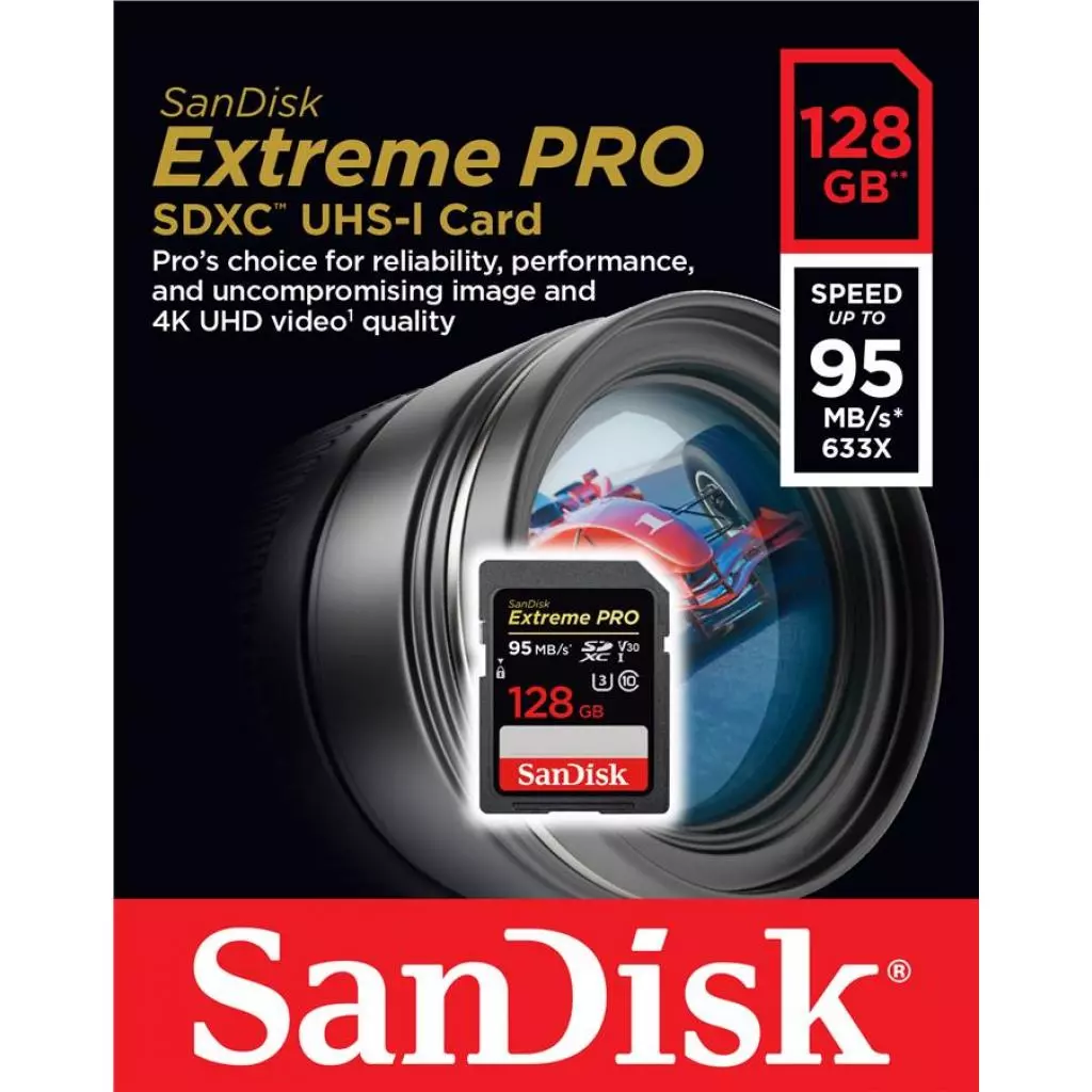 Карта памяти SanDisk 128GB SDXC UHS-I U3 (SDSDXXG-128G-GN4IN) - 1 Карта памяти SanDisk 128GB SDXC UHS-I U3 (SDSDXXG-128G-GN4IN) - 1