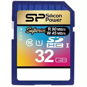 Карта памяти Silicon Power 32GB SDHC class 10 UHS-I U1 Superior (SP032GBSDHCU1V10)