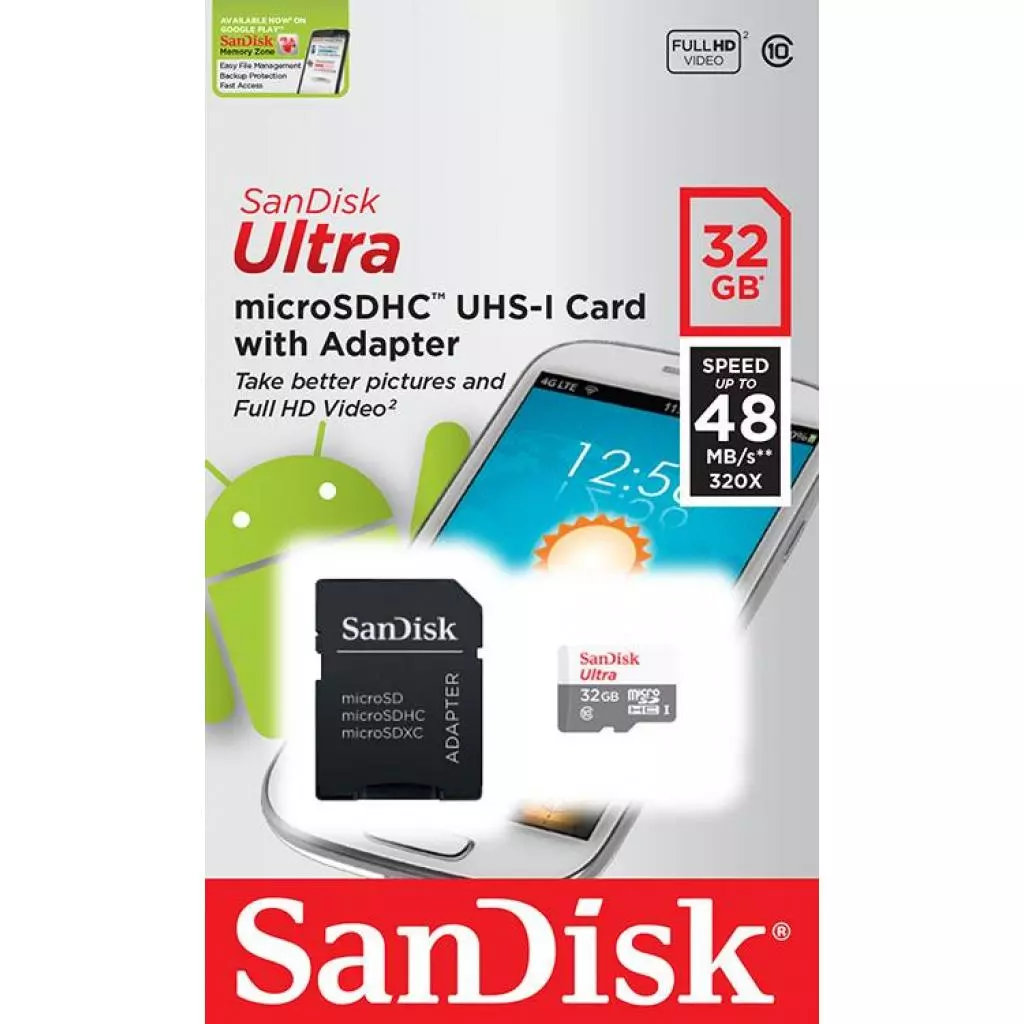 Карта памяти SanDisk 32GB microSD class 10 UHS-I Ultra (SDSQUNB-032G-GN3MA) - 3