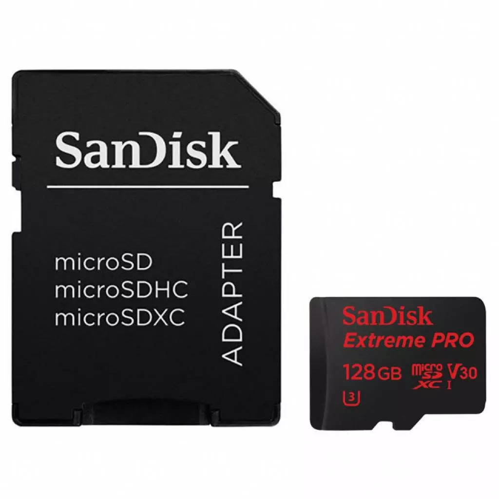 Карта памяти SanDisk 128GB microSDXC class 10 UHS-I 4K Extreme Pro (SDSQXXG-128G-GN6MA) - 1 Карта памяти SanDisk 128GB microSDXC class 10 UHS-I 4K Extreme Pro (SDSQXXG-128G-GN6MA) - 1